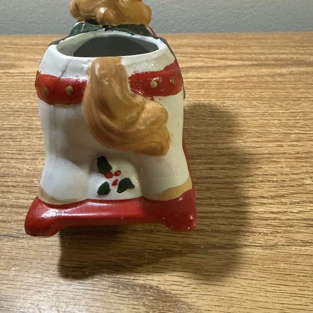Rocking Horse Bear Rider Planter‎ 1992 Poinsettia Vintage Christmas I'll
